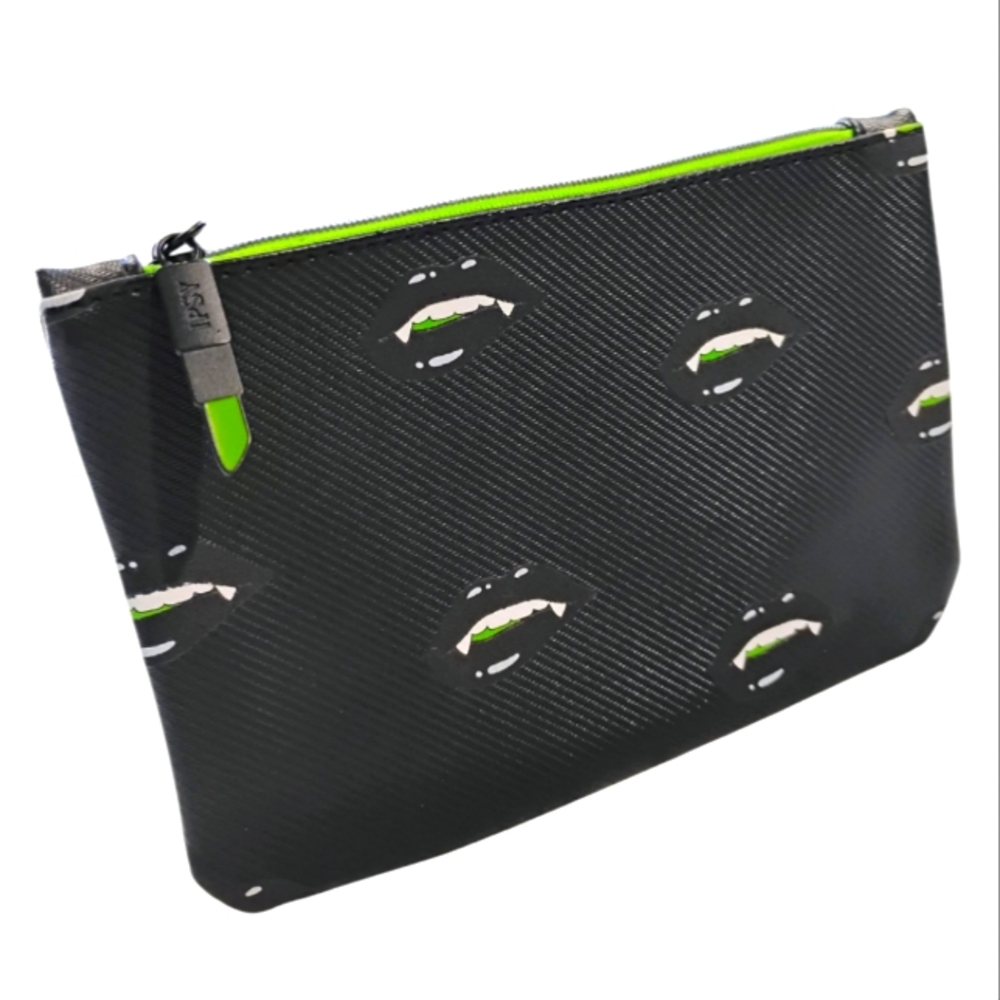 IPSY Black And Green Vampire Travel Zip Makeup Bag